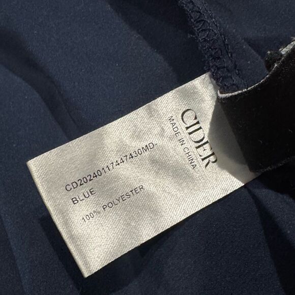 Cider Navy Blue Silky Slit Midi Dress Women’s 2XL - Picture 3 of 3